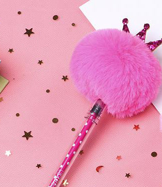 Wholesale Pens Valentine's Day Creative Cartoon Plush Ball Plastic Ballpoint Pen